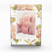 Roze Floral Photo Block Lijst Fotoblokken (Voorkant)