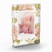 Roze  Floral Photo Block Lijst Fotoblokken (Links)