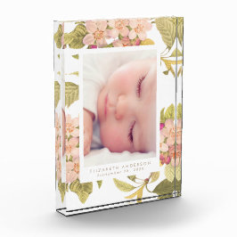 Roze  Floral Photo Block Lijst Fotoblokken