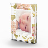 Roze Floral Photo Block Lijst Fotoblokken (Rechts)