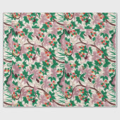 Roze Floral PHP Wrapping Paper Cadeaupapier (Vlak)