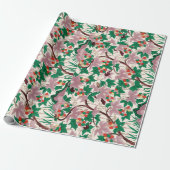 Roze Floral PHP Wrapping Paper Cadeaupapier (Uitgerold)