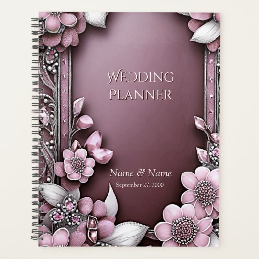 Roze Floral Planner (Voorkant)