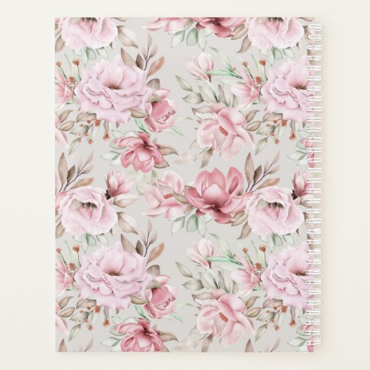 Roze Floral Planner (Achterkant)