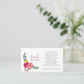 Roze Floral Polka Dot Book Request Baby shower Informatiekaartje (Staand voorkant)