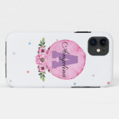 Roze Floral & Polka-ontwerp - Personaliseer uw eig Case-Mate iPhone Case (Achterkant (horizontaal))