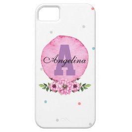 Roze Floral & Polka-ontwerp - Personaliseer uw eig Case-Mate iPhone Case