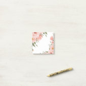 Roze Floral Post-it® Notes (Op bureau)