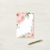 Roze Floral Post-it® Notes (Op bureau)