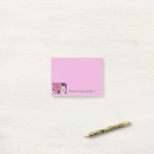 Roze Floral Post-it-Notes 4 x 3 inch Post-it® Notes (Op bureau)
