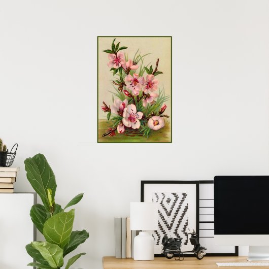  Roze Floral Poster (Thuiskantoor)