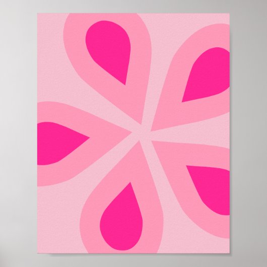 Roze Floral Poster (Voorkant)
