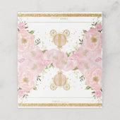 Roze Floral Princess Pumpkin Carriage Guest Name Plaatskaartje (Buitenkant ongevouwen)