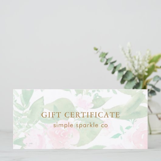  Roze Floral Print Cadeaubon (Staand voorkant)