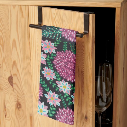 Roze Floral print Theedoek (Derde Gevouwen)