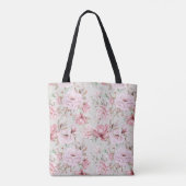 Roze Floral print Tote Bag (Achterkant)