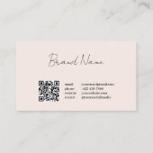 Roze Floral Professional Calligraphy QR Code Visitekaartje (Achterkant)