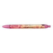 Roze Floral: Psalms Heart-scripts Zwarte Inkt Pen (Voorkant)