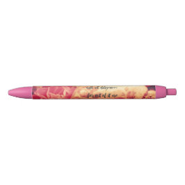 Roze Floral: Psalms Heart-scripts Zwarte Inkt Pen