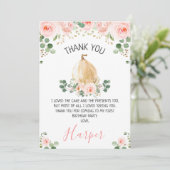 Roze Floral Pumpkin Birthday - Hartelijk dank Kaart (Staand voorkant)