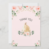 Roze Floral Pumpkin Birthday - Hartelijk dank Kaart (Achterkant)