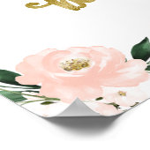 Roze Floral Pumpkin Herfst Baby shower Welkomsttek Poster (Hoek)