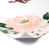 Roze Floral Pumpkin Herfst Baby shower Welkomsttek Poster (Hoek)