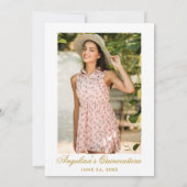 Roze Floral Quinceanera Gold Crown Striped Photo Kaart (Achterkant)