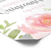  roze Floral Quinceañera Silver Tiara Partij Poster (Hoek)