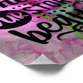Roze Floral Quote Poster (Hoek)