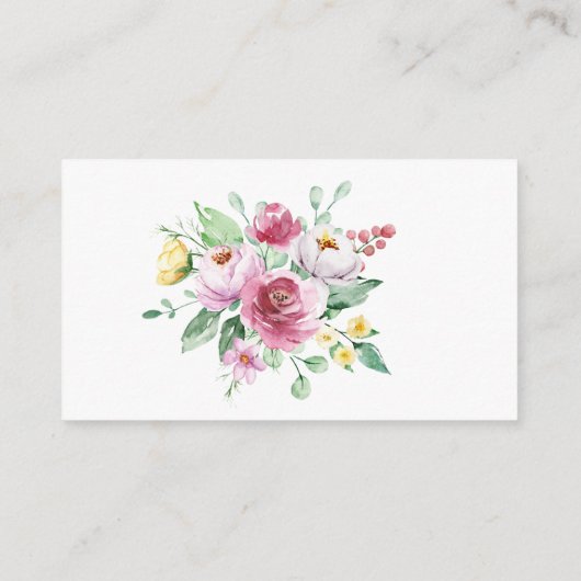 Roze Floral Raad Kisses Baby shower Game Card Informatiekaartje (Achterkant)