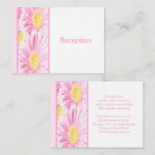 Roze Floral Reception Enclosure Card Informatiekaartje (Voorkant / Achterkant)