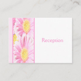 Roze Floral Reception Enclosure Card Informatiekaartje