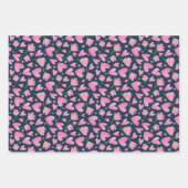 Roze Floral Red Heart Sweet Valentijnsdag Pattern Inpakpapier Vel (Voorkant 2)