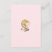 Roze Floral reisavontuurboeken voor babymeisje Informatiekaartje (Achterkant)