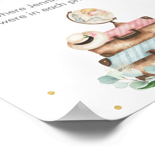 Roze Floral Reisbruin waar ze heten Poster (Hoek)