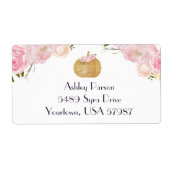 roze Floral retour adres label (Voorkant)
