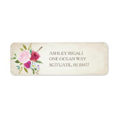  Roze Floral Return Address Label (Voorkant)