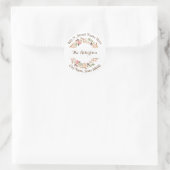 Roze Floral Return-adres Ronde Sticker (Tas)