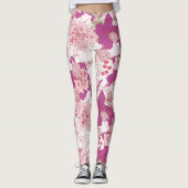 Roze Floral Rhododendron Leggings (Voorkant)