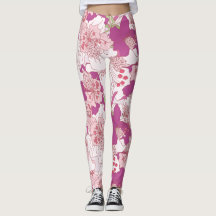 Roze Floral Rhododendron Leggings