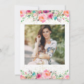  Roze Floral RN Zuurfotograaf Partij Kaart (Achterkant)