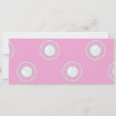 Roze Floral rond de Klokshow nodigt uit Kaart (Achterkant)