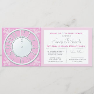 Roze Floral rond de Klokshow nodigt uit Kaart