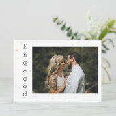 Roze Floral Roos Confetti Verloving Mededeling Aankondiging (Staand voorkant)