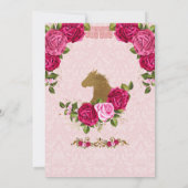 Roze Floral Roos Girl draait zeven verjaardag Kaart (Achterkant)