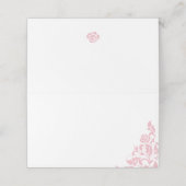 Roze Floral Roos Lace Burgundy Wedding Plaatskaartje (Buitenkant ongevouwen)