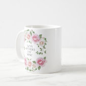 Roze Floral Roos met Happy Moederdag Koffiemok (Voorkant links)