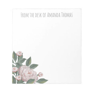  Roze Floral Roos Modern Eenvoudig Notitieblok