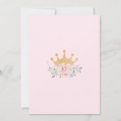 roze Floral Royal Crown Princess Birthday I Kaart (Achterkant)